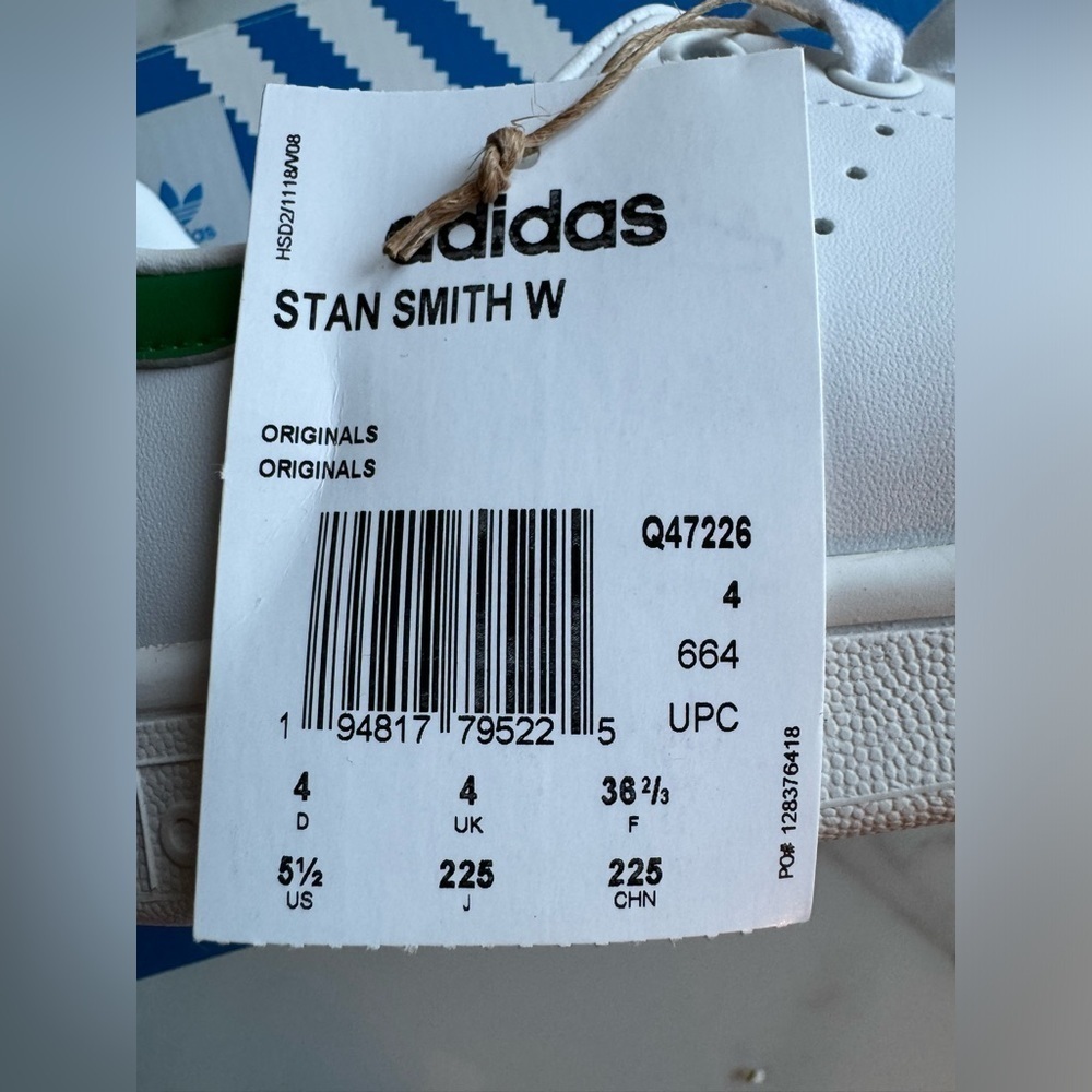 ❤️ HOT PICK ❤️ NWT Size US5.5 - Adidas Stan Smith Shoes (white/green) - Picture 4 of 15
